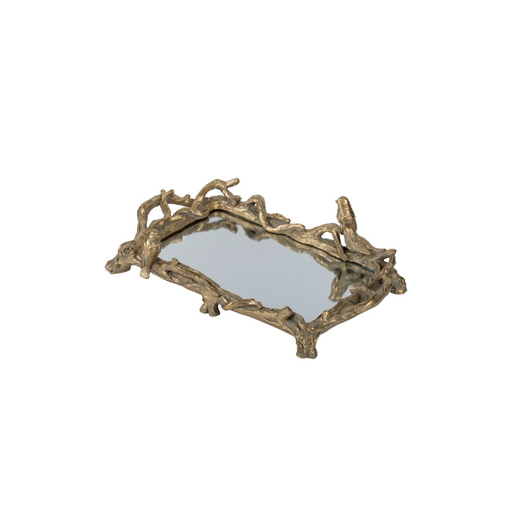 Enchanted Aviary Mirrored Tray Embracing Sophisticated Elegance with Bird Motifs