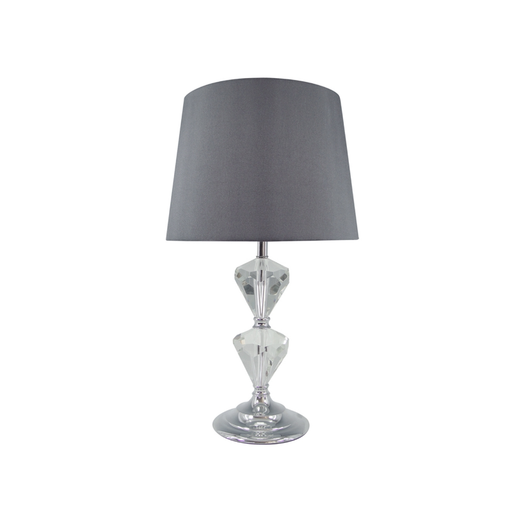 Elevate your room's ambience with the Hills Crystal Clear Black Shade Table Lamp