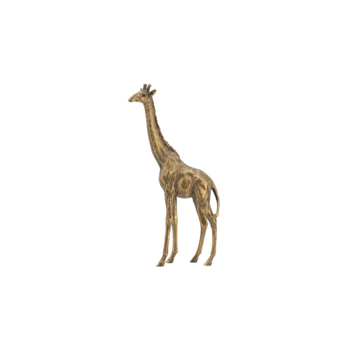 Gleaming Safari Majesty: Stand Tall WildLife Safari Golden Giraffe Ornament