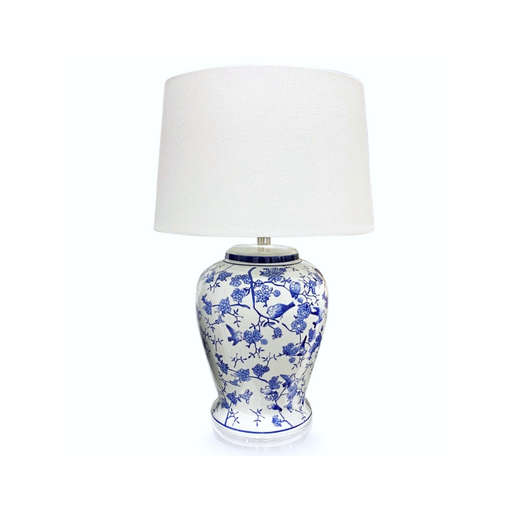 Brooklynn Porcelain Lamp—Elegant Illumination on a Cozy Nightstand