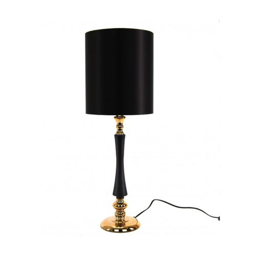 Sleek Windsor Gold Table Lamp with Black Shade elevating a modern home office desk