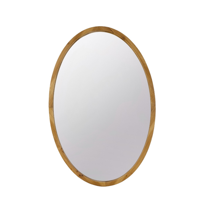 Embrace Nature's Warmth: Wood Oval Natural Earthy Wall Mirror