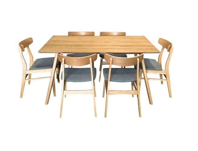 Malone 7-Piece Rectangular Dining Ensemble-Natural Elegance - Shopica Pty Ltd