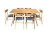 Malone 7-Piece Rectangular Dining Ensemble-Natural Elegance - Shopica Pty Ltd