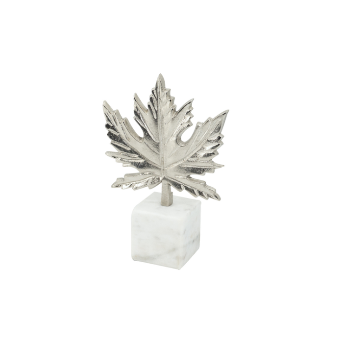 Sculpted Serenity: Aluminum Leaf on Marble Base
