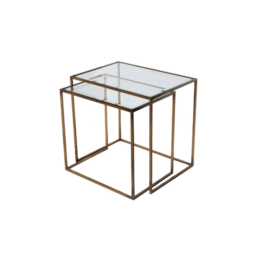 Reflective beauty meets functional chic with these Bevel Glass Nesting Side-Tables