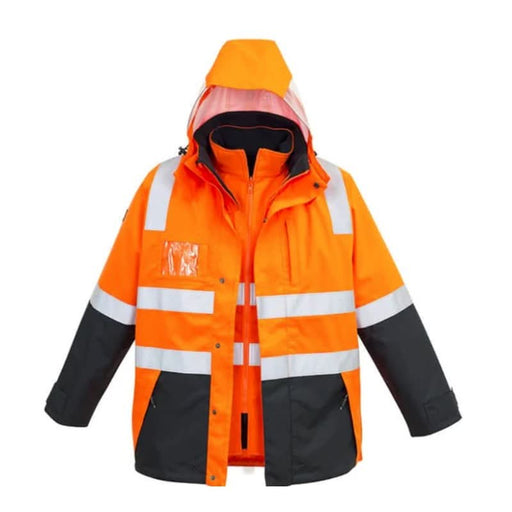 Syzmik Mens Hi Vis Reflective Tape 4 In 1 Waterproof Jacket - Shopica Pty Ltd