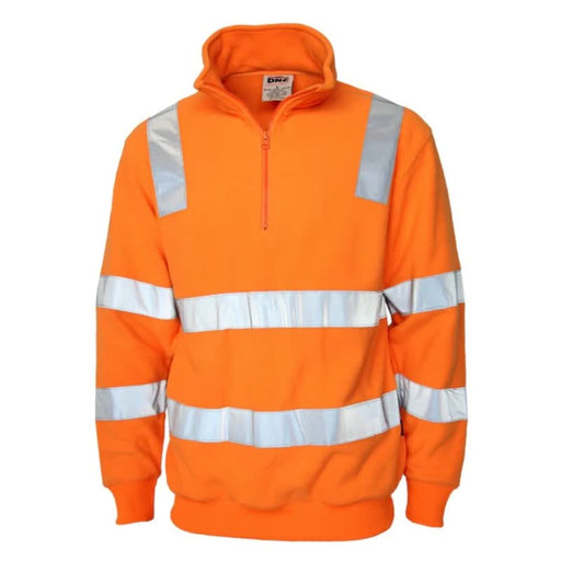 DNC Hi Vis VIC Rail Reflective Taped 1/2 Zip Polar Fleece Jumper - Shopica Pty Ltd