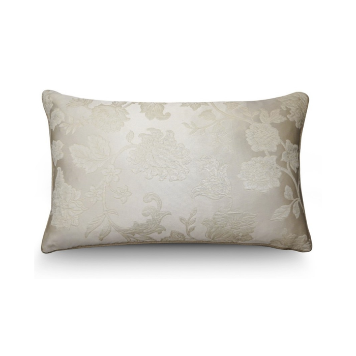 White Gold Flower Bedroom Elegant Cushion