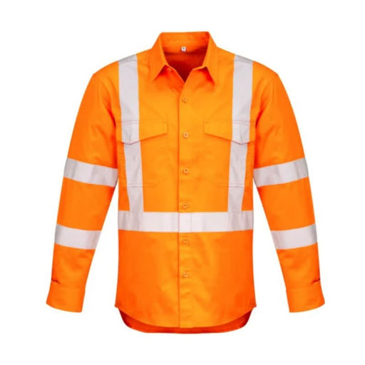 Syzmik Mens Hi Vis X Back Reflective Taped Long Sleeve Day Night Shirt - Shopica Pty Ltd