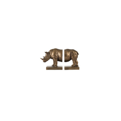 Rhino Pair Preserve: Set2 Rhinoceros Bookend in Bronze - Shopica Pty Ltd