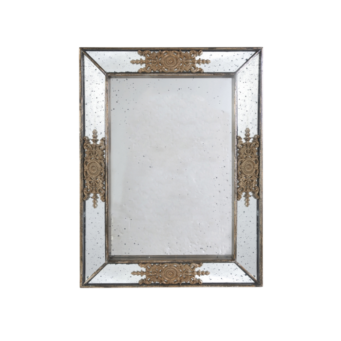 Milan Rectangular Golden Craft Classic Mirror - Shopica Pty Ltd