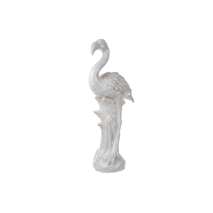 Elegant Serenity: White Flamingo Standing Bird Ornament