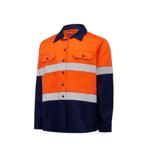 Hard Yakka Long Sleeve Hi Vis Light Weight 2 Tone Ventilated Shirt With 3M Reflective Tape - Shopica Pty Ltd