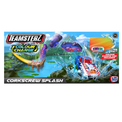 Thrill of the race and magic of colour change on the Teamsterz Spiral Splash Trackset