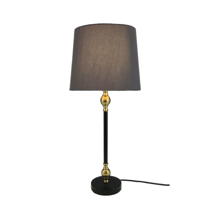 Windsor Stick Lamp With Soft Black Shade And Gold Touch - Shopica Pty Ltd