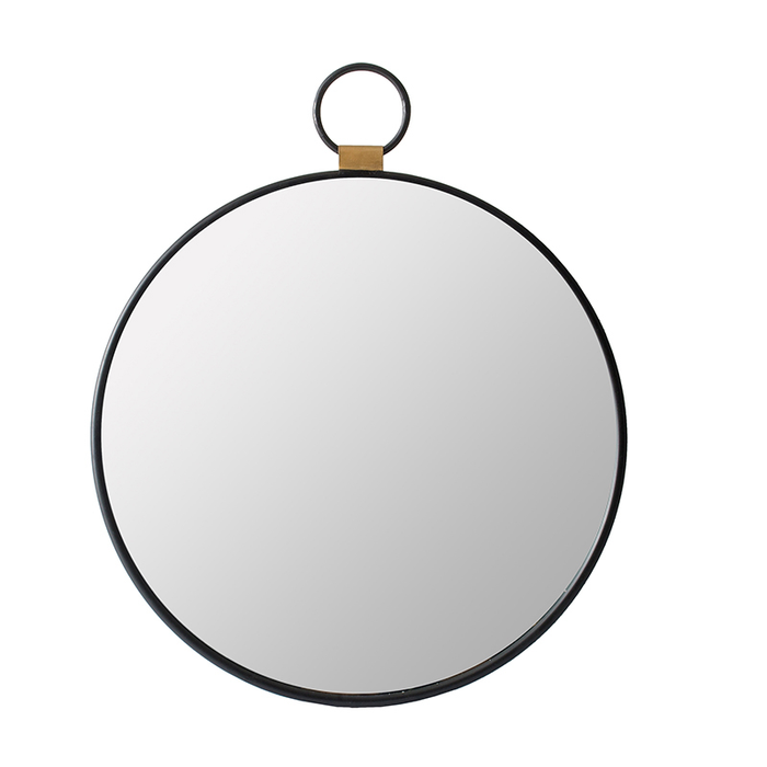 Round Stopwatch Framed Wall Mirror