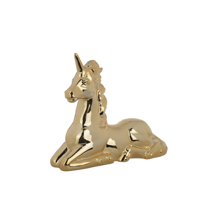 Whimsical Elegance: Gold Unicorn Ornament