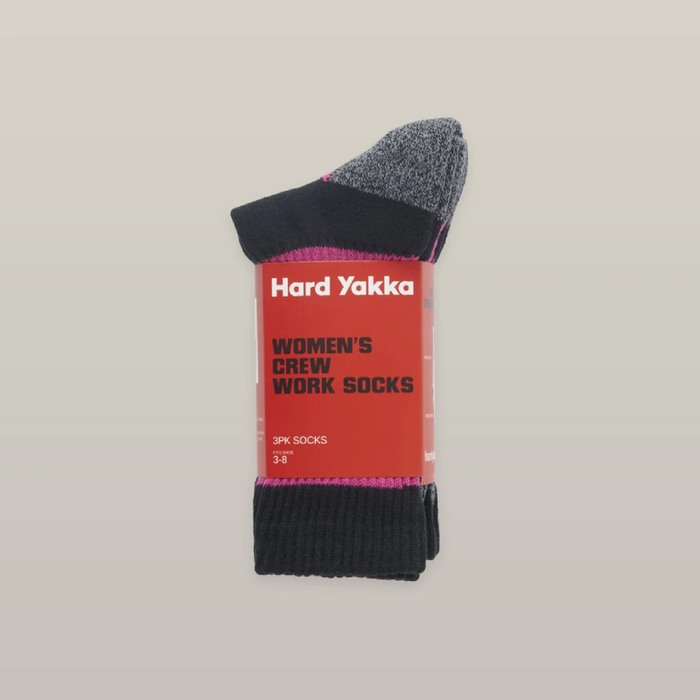 Hard Yakka Women's Crew 3 Pack Work Socks