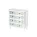 Sophisticated white and mirror chest with four drawers for elegant interior storage solutions