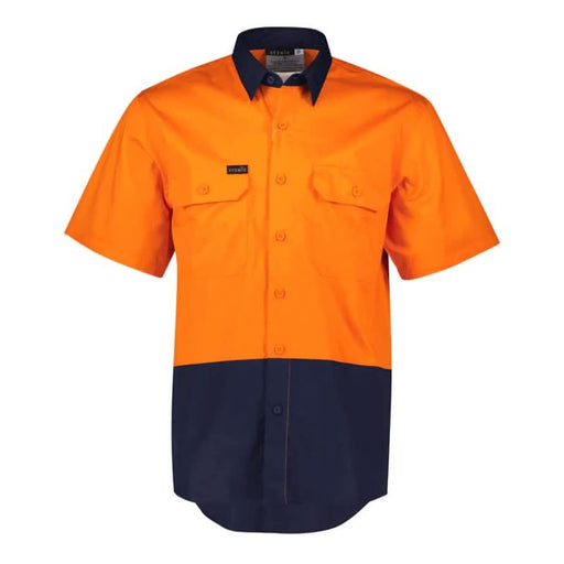 Syzmik Mens Hi Vis Cotton Drill Short Sleeve Shirt - Shopica Pty Ltd