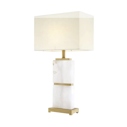 The perfect blend of minimalism and elegance: the Mirror Hall White Marble Lamp in a living space.