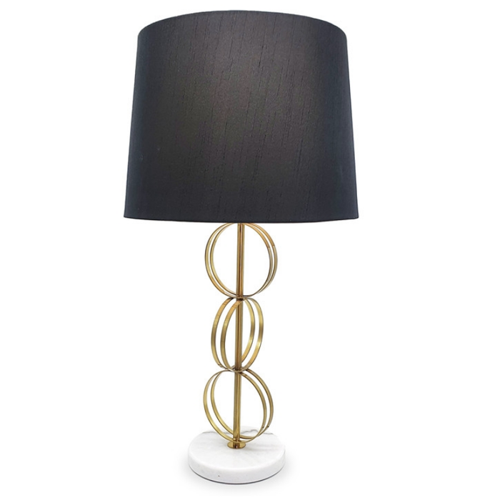 Gold Circles Table Lamp Black Shade Light Stand - Shopica Pty Ltd