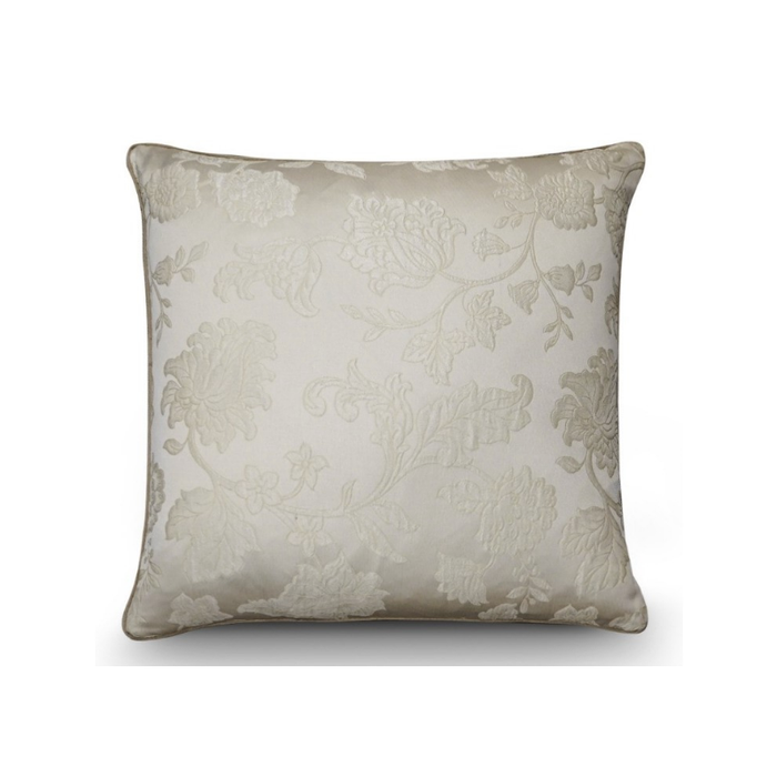 White Gold Flower Bedroom Elegant Cushion