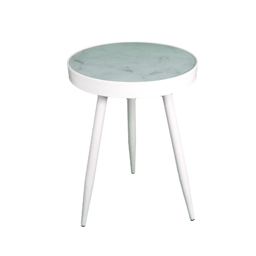 Bright White Round Tea Table - A Chic Addition to Any Room