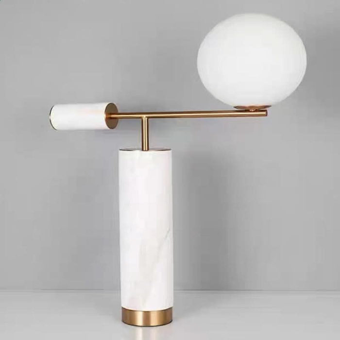 La Rambla White Sphere Marble Base Table Lamp - Shopica Pty Ltd