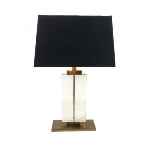 Sophisticated White/Black Shade Ritz Rec Lamp Casting a Warm Glow