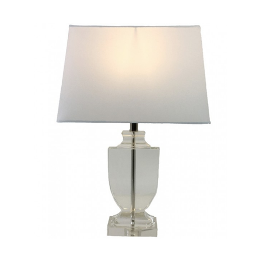 Elegant detail of the Paris Crystal Clear Lamp's base providing a touch of sophistication