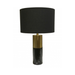 Round Shade Gold and Marble Table Lamp with a chic black shade – sophistication redefined.