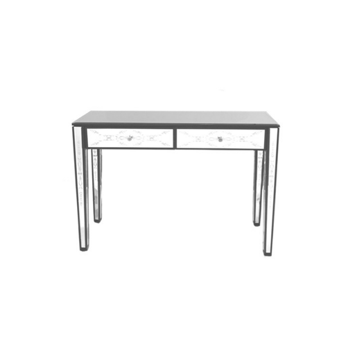 Sophisticated mirrored dresser console table with two drawers for elegant storage