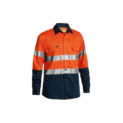 Bisley 2 Tone Long Sleeve Hi Vis Shirt 3M Reflective Tape - Shopica Pty Ltd