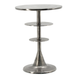 Close-up of the tiered design in antique silver, blending modern and classic elegance