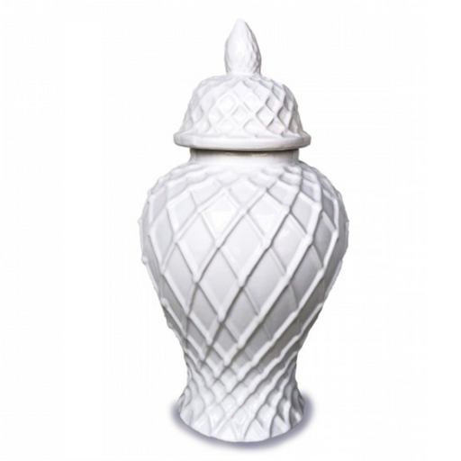 Ceramic Temple Jar in classic white