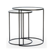 Sleek black Glass Round Nest Tables offering both style and convenience in modern living spaces.