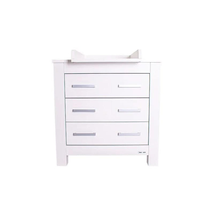 Elegant Love N Care Bordeaux Chest in a bright nursery, showcasing versatile design