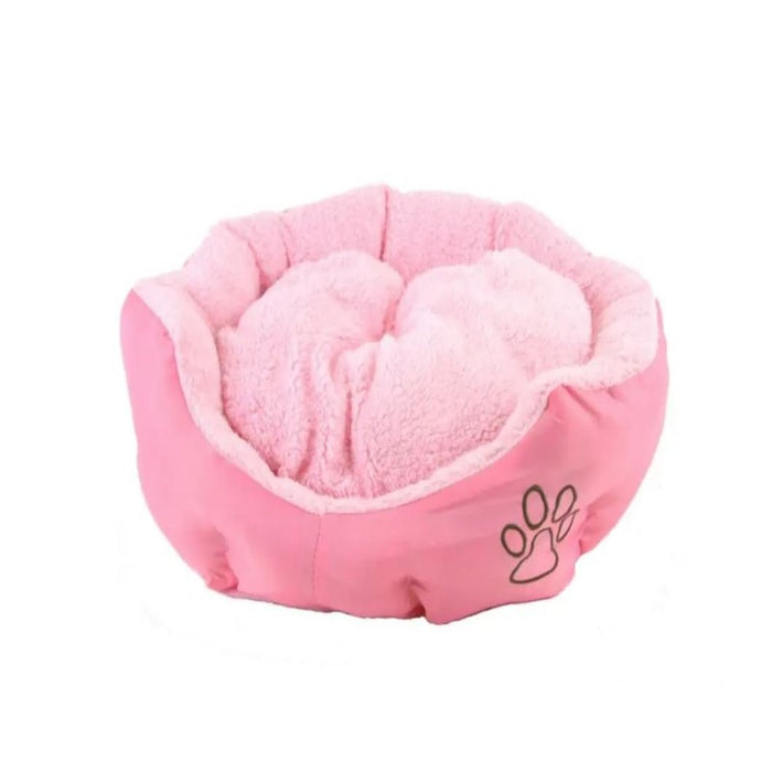 Enchanted princess pink ultra-soft reversible puppy bed in a cozy home setting.