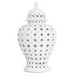 A White Hampton Lace Jar in a luxurious setting, showcasing its beauty and height