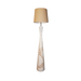 Artistic polyresin wood floor lamp with a vase and flower design, enriching home decor with a touch of spring