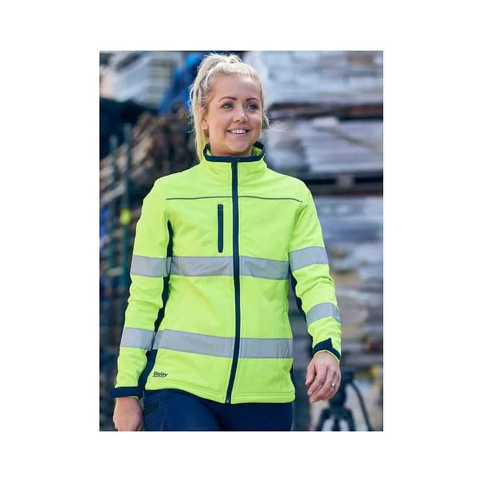 Bisley Womens Reflective Taped Two Tone Hi Vis Soft Shell Jacket - Shopica Pty Ltd