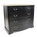 Sleek black chest with distinctive black handles and wood-style surface, a statement of style