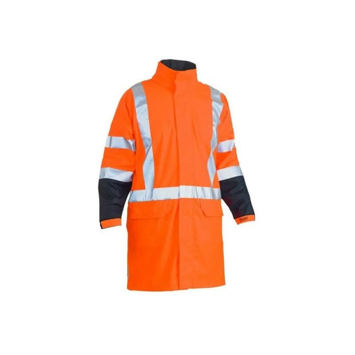 Bisley TTMC-W 3M Reflective X Taped Two Tone Hi Vis Stretch PU Day Night Rain Coat - Shopica Pty Ltd