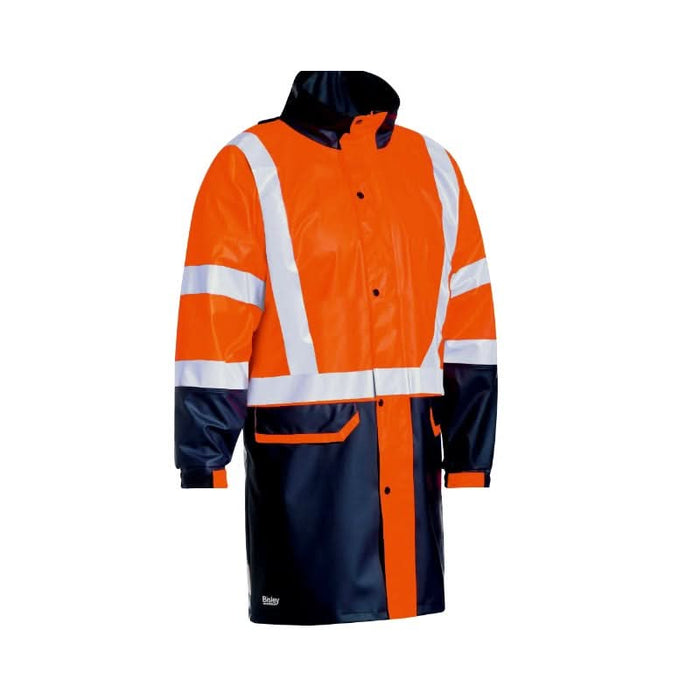 Bisley Taped Two Tone Hi-Vis Stretch Reflective Taped Day Night PU Rain Coat Jacket - Shopica Pty Ltd