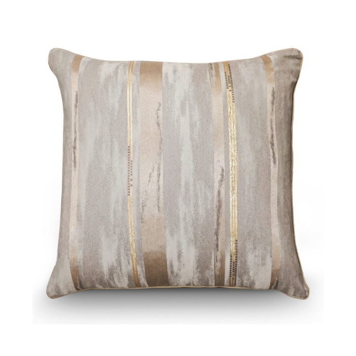 Copper StripyRoads Golden Earthy Grey Modern Cushion