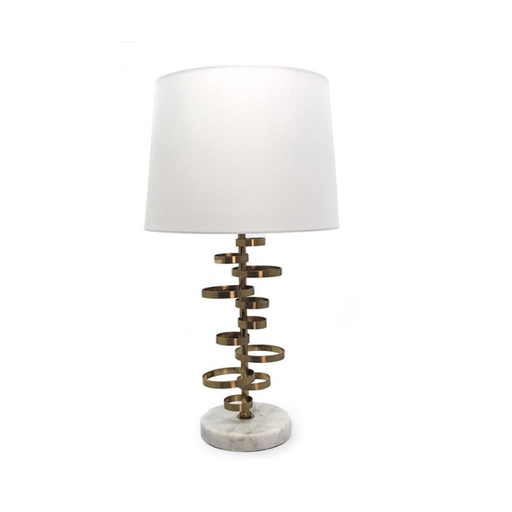 Sasha Gold Stand Table Lamp with a white shade