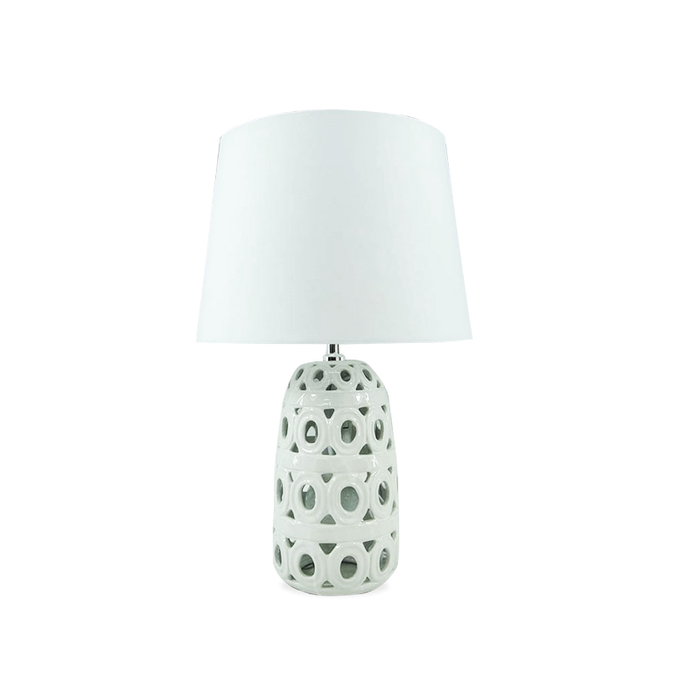 Discover tranquillity and elegance with our Lace Coastal Table Lamp, lighting your way to coastal serenity