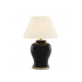 Sophisticated ceramic table lamp with brass accents, perfect for contemporary home decor.